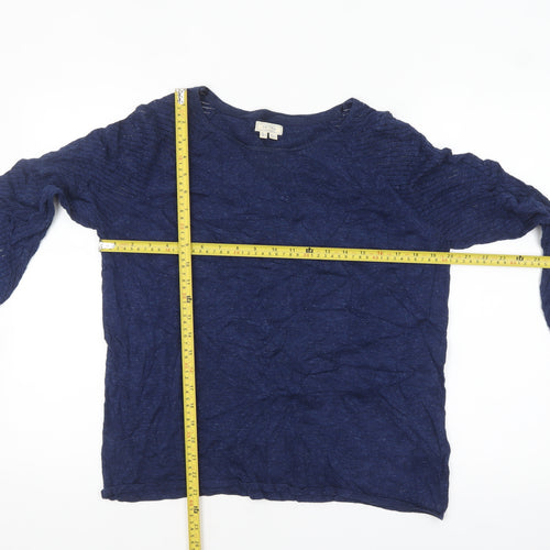 Fat Face Women’s Blue 3/4 Sleeve Cotton Jersey Top UK 10
