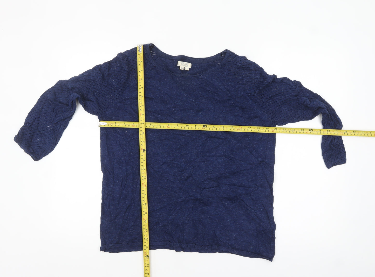Fat Face Women’s Blue 3/4 Sleeve Cotton Jersey Top UK 10