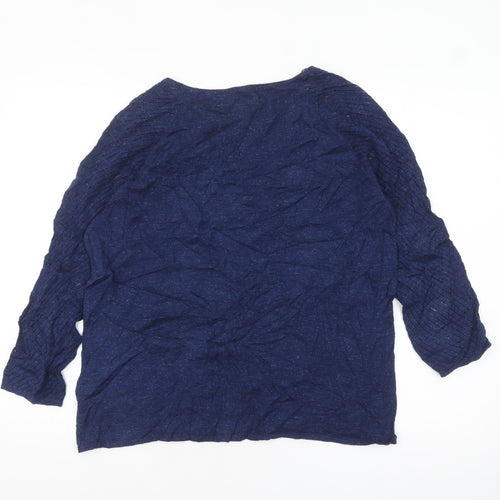 Fat Face Women’s Blue 3/4 Sleeve Cotton Jersey Top UK 10