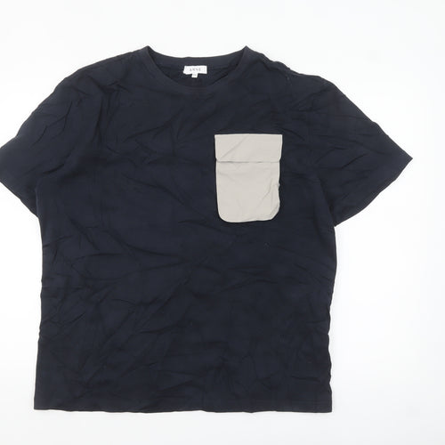 ARNE Men's Blue 2XL Crew Neck Pocket Cotton T-Shirt