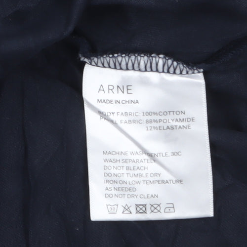 ARNE Men's Blue 2XL Crew Neck Pocket Cotton T-Shirt