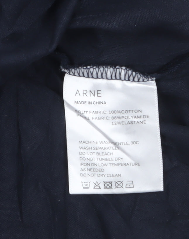 ARNE Men's Blue 2XL Crew Neck Pocket Cotton T-Shirt