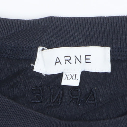 ARNE Men's Blue 2XL Crew Neck Pocket Cotton T-Shirt