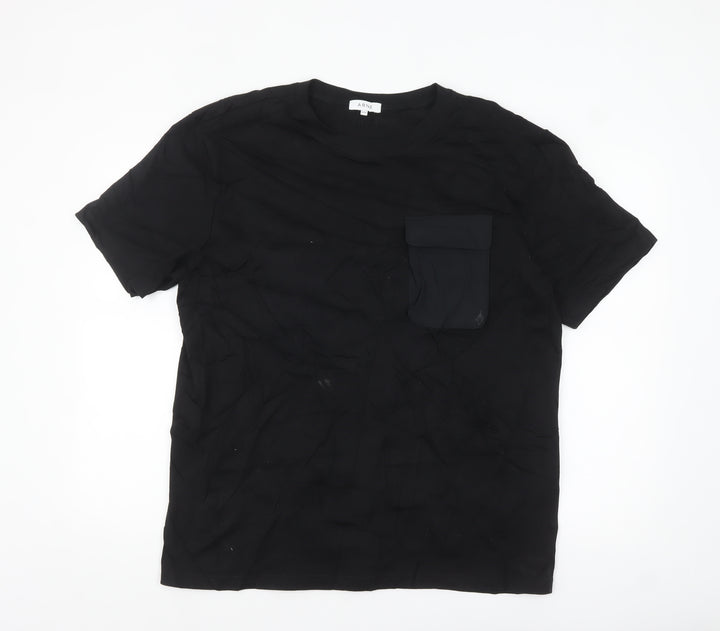 ARNE Men’s Black Crew Neck Short Sleeve T-Shirt 2XL Regular Fit Pocket