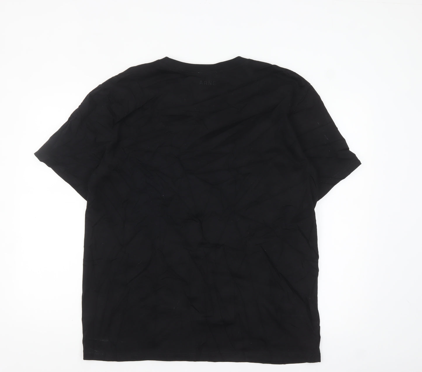 ARNE Men’s Black Crew Neck Short Sleeve T-Shirt 2XL Regular Fit Pocket