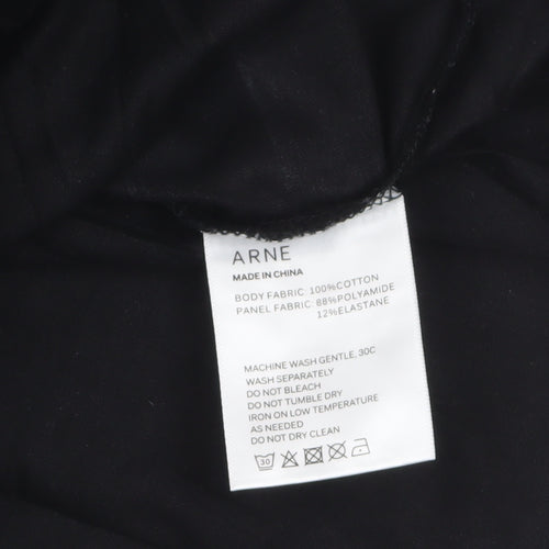 ARNE Men’s Black Crew Neck Short Sleeve T-Shirt 2XL Regular Fit Pocket