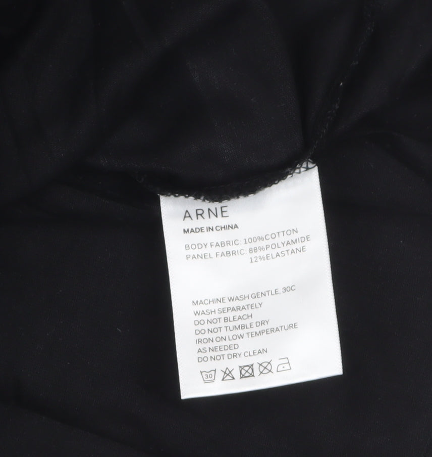 ARNE Men’s Black Crew Neck Short Sleeve T-Shirt 2XL Regular Fit Pocket