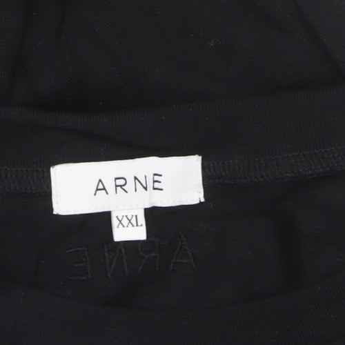 ARNE Men’s Black Crew Neck Short Sleeve T-Shirt 2XL Regular Fit Pocket