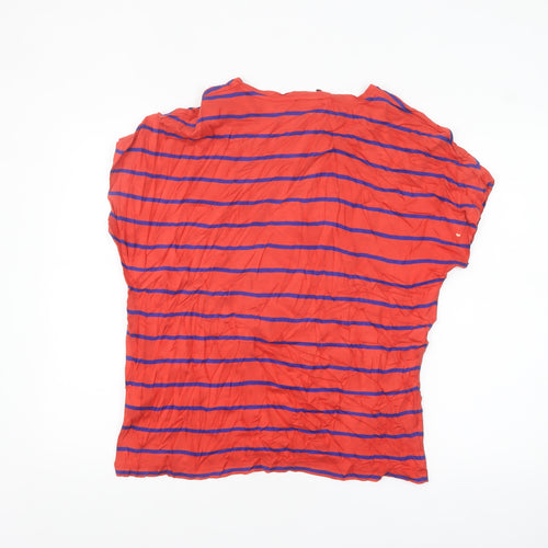 Marks and Spencer Women’s Red Striped Short Sleeve Viscose T-Shirt Size 14