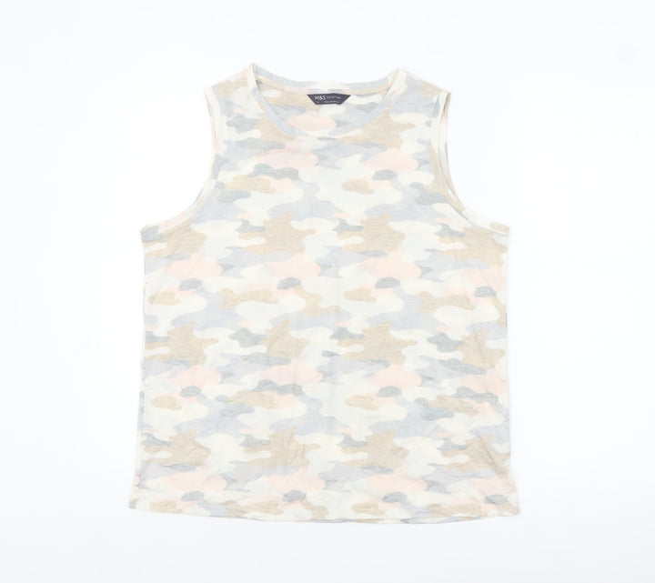 Marks and Spencer Women's Multicoloured Camouflage Tank Top Size 14