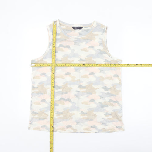 Marks and Spencer Women's Multicoloured Camouflage Tank Top Size 14