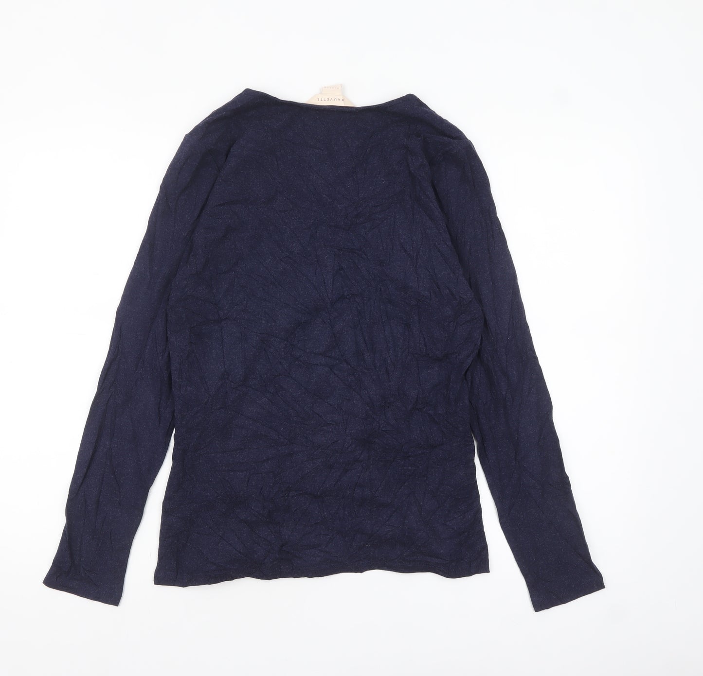 Mauvette Women's Blue Long Sleeve Wrap Blouse Size 12