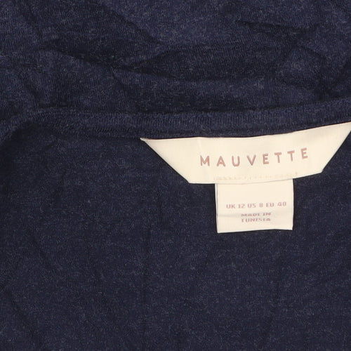 Mauvette Women's Blue Long Sleeve Wrap Blouse Size 12
