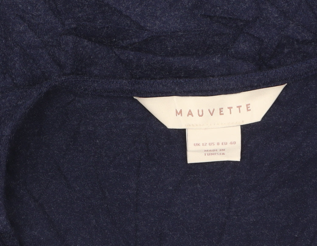 Mauvette Women's Blue Long Sleeve Wrap Blouse Size 12
