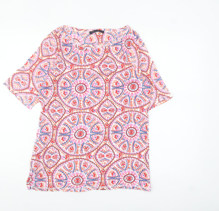 Marks and Spencer Women’s Multicoloured Cotton Geometric T-Shirt Size 16
