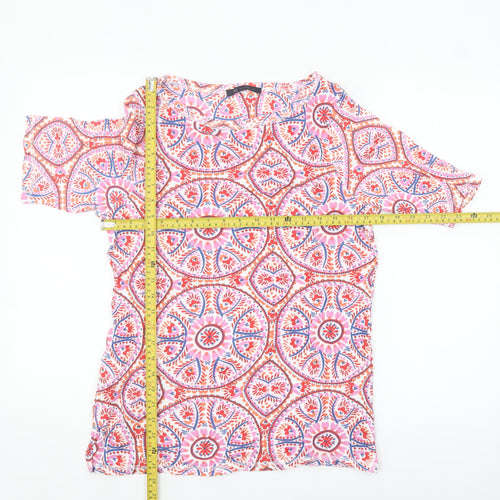 Marks and Spencer Women’s Multicoloured Cotton Geometric T-Shirt Size 16