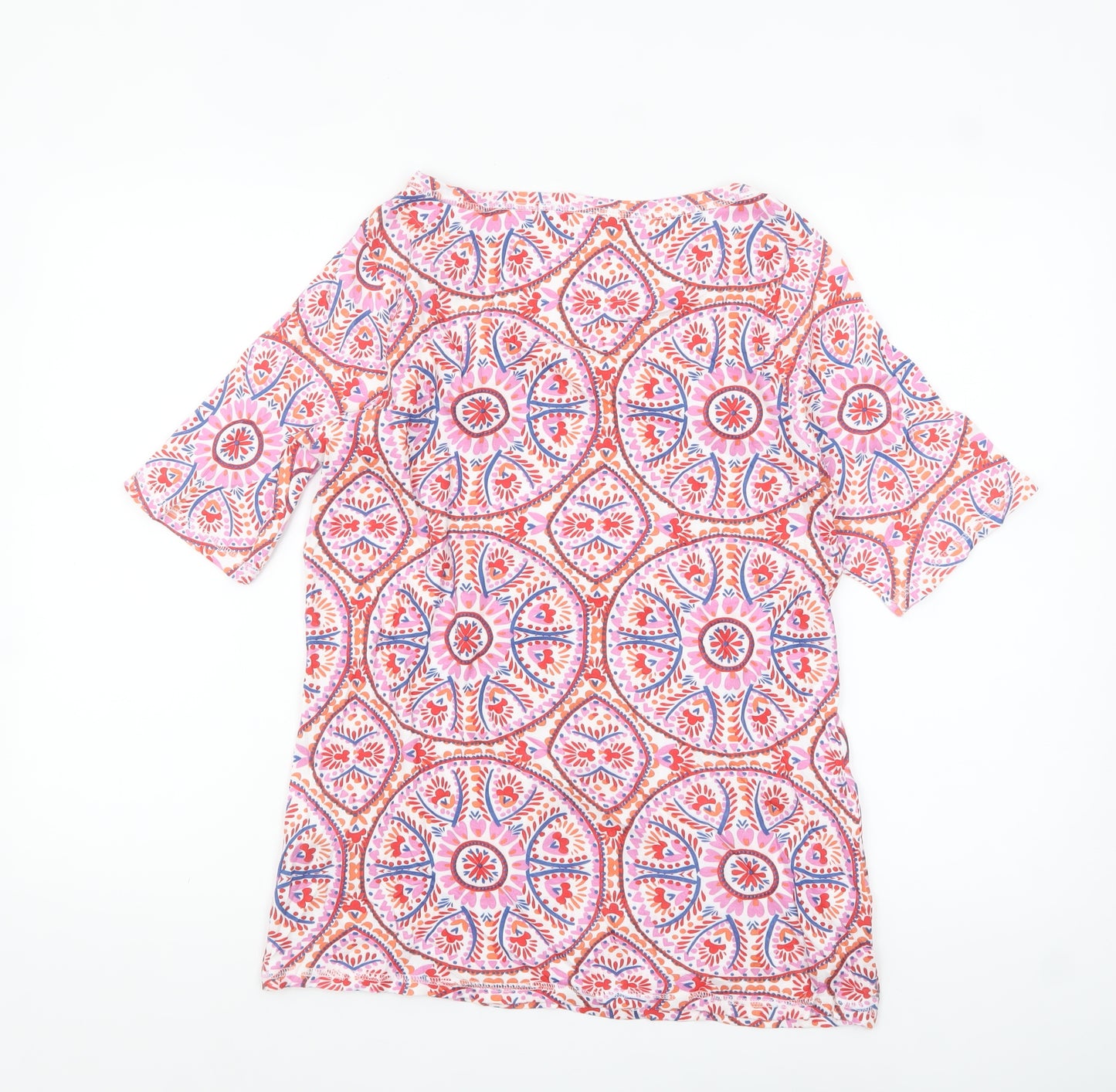 Marks and Spencer Women’s Multicoloured Cotton Geometric T-Shirt Size 16
