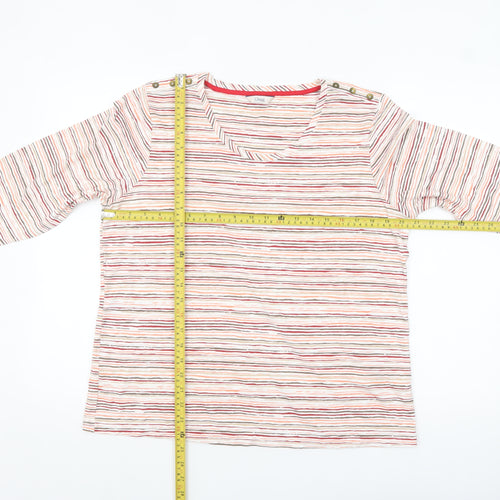 Marks and Spencer Women Multicoloured Striped 3/4 Sleeve Boat Neck Top Size 18