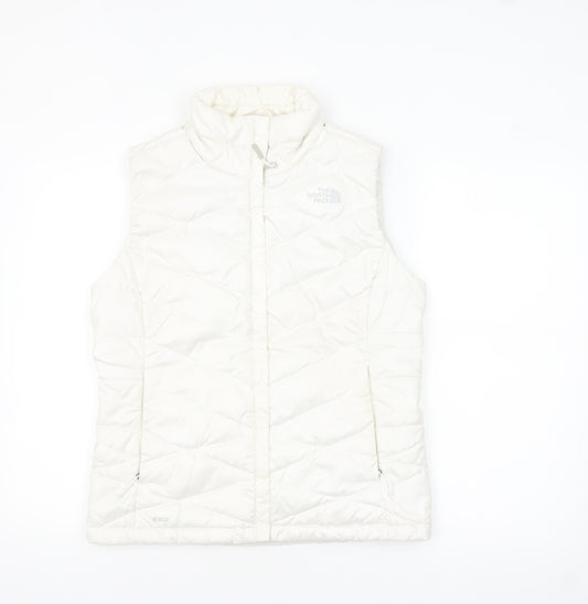 The North Face Women White Quilted Down Puffer Waistcoat M