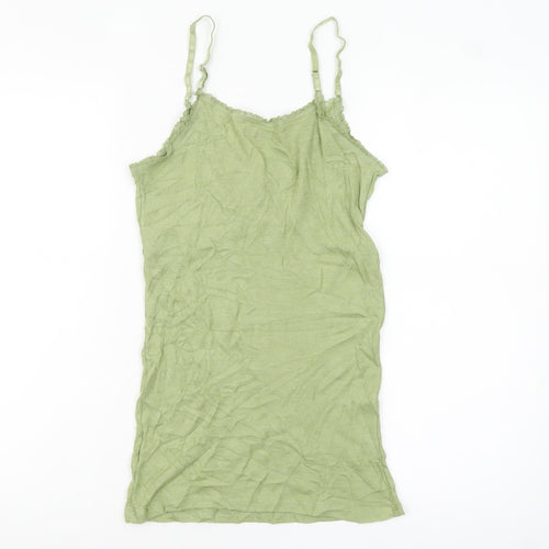 White Stuff Women's Green Lace Trim Viscose Tank Top Size 16