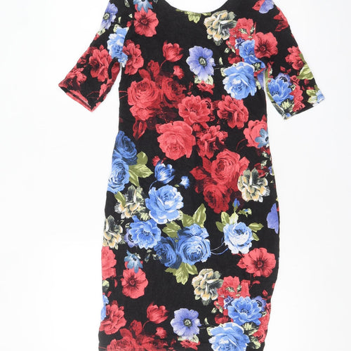 Dorothy Perkins Women’s Multicoloured Floral Bodycon Dress Size 8