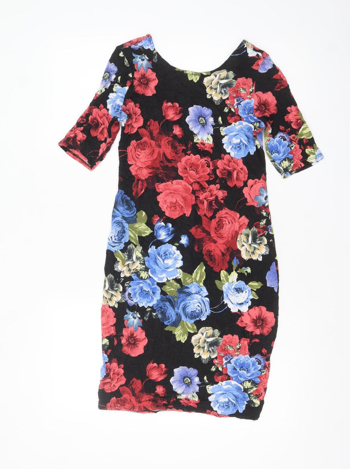 Dorothy Perkins Women’s Multicoloured Floral Bodycon Dress Size 8