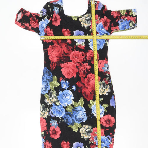 Dorothy Perkins Women’s Multicoloured Floral Bodycon Dress Size 8