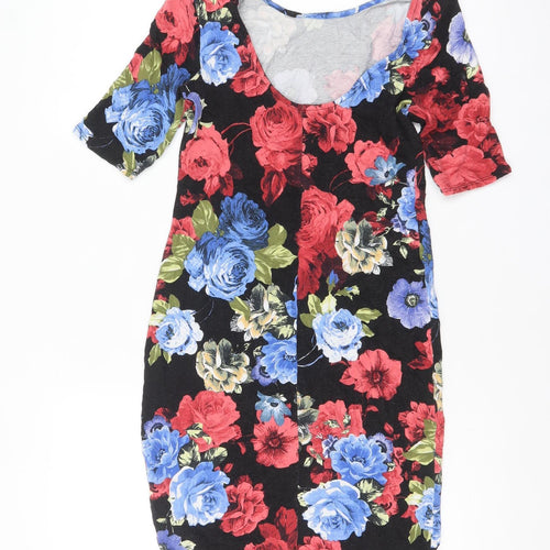 Dorothy Perkins Women’s Multicoloured Floral Bodycon Dress Size 8