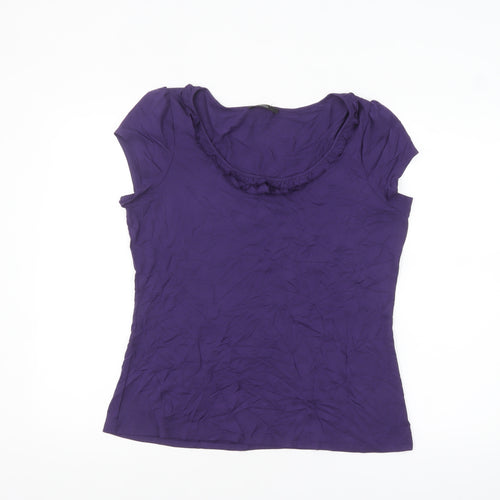 Marks & Spencer Women’s Purple Short Sleeve Scoop Neck Viscose Stretch T-Shirt UK 16