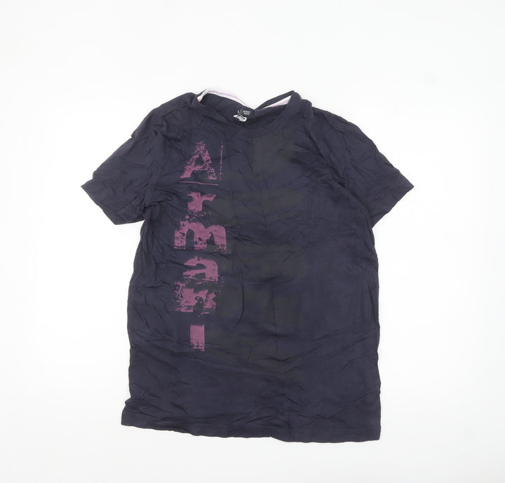 Armani Jeans Men's Navy Short Sleeve Crew Neck Graphic T-Shirt - Size L