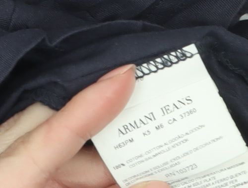 Armani Jeans Men's Navy Short Sleeve Crew Neck Graphic T-Shirt - Size L