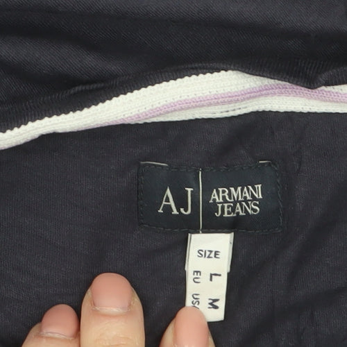 Armani Jeans Men's Navy Short Sleeve Crew Neck Graphic T-Shirt - Size L