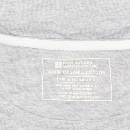 Mountain Warehouse Womens Grey Cotton Short Sleeve T-Shirt Size 6