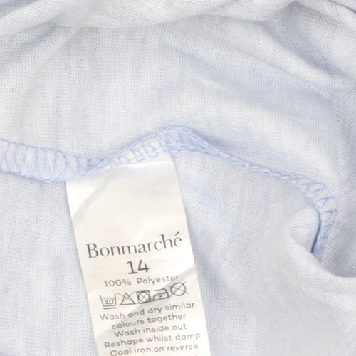 Bonmarché Women’s Blue Floral Tunic Blouse Size 14 Polyester