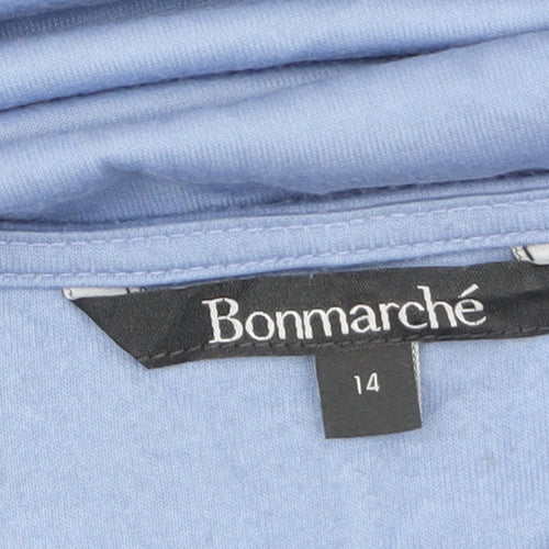 Bonmarché Women’s Blue Floral Tunic Blouse Size 14 Polyester