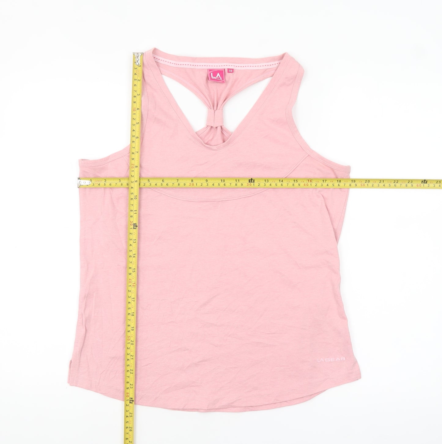 LA Gear Women's Pink Racerback Tank Top Size 18 Polyester Cotton