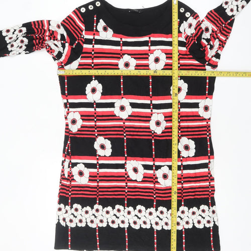 M&Co Women’s Multicoloured Floral Striped Tunic Blouse Size 14
