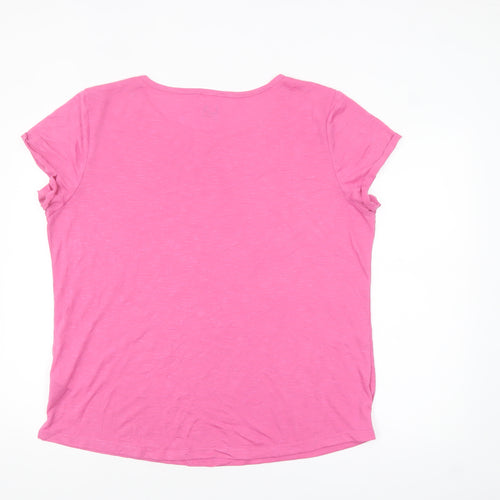 LA Gear Womens Pink Basic Crew Neck Short Sleeve T-Shirt Size 20