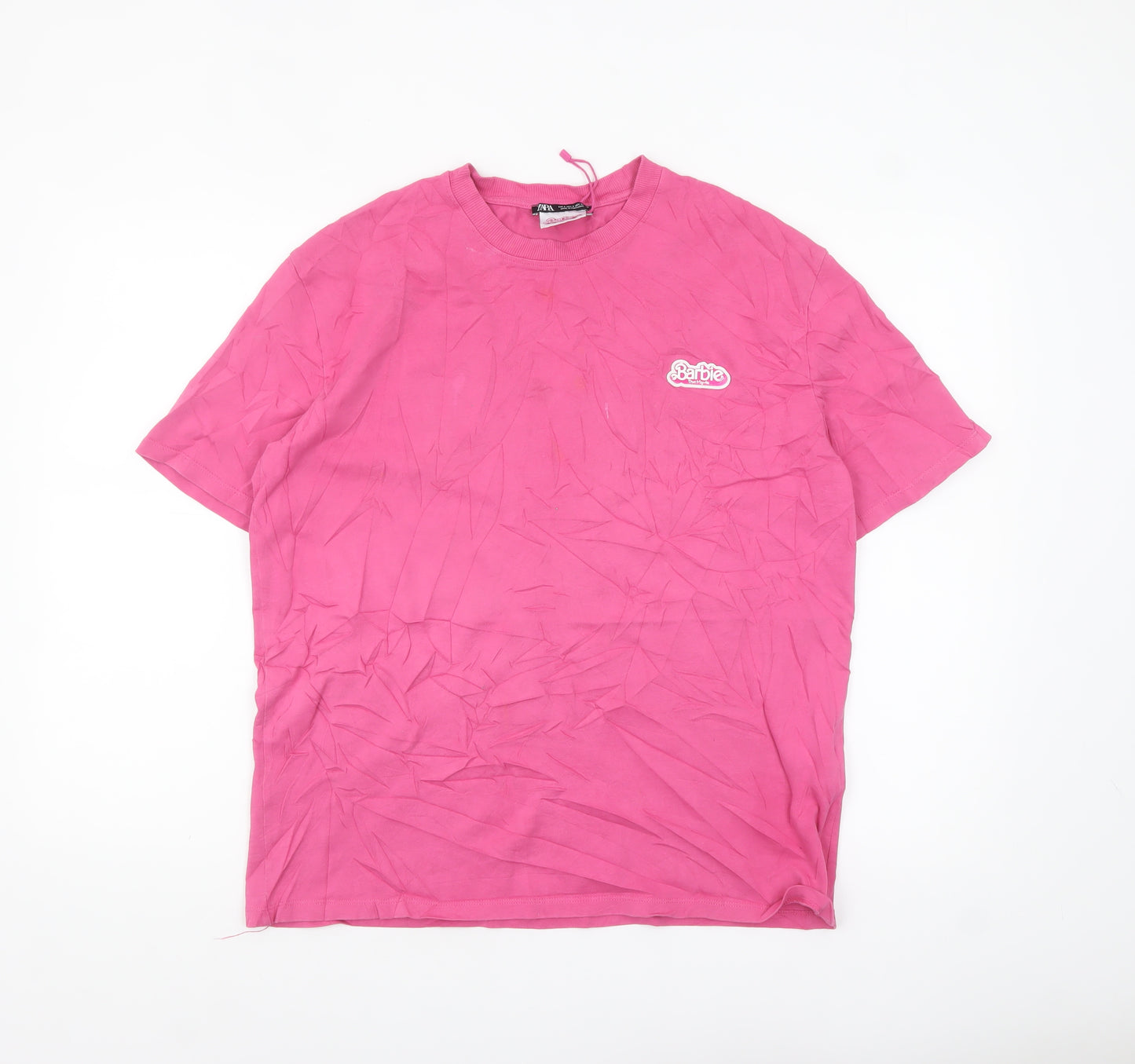 Zara Women Pink Barbie Movie T-Shirt Size S Short Sleeve Cotton