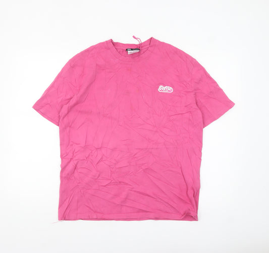 Zara Women Pink Barbie Movie T-Shirt Size S Short Sleeve Cotton