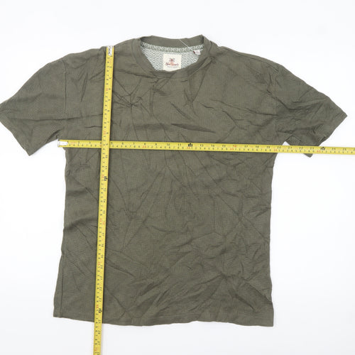 Next Men's Khaki Green Cotton Crew Neck Short Sleeve T-Shirt XS