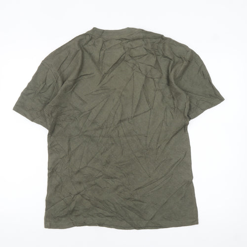 Next Men's Khaki Green Cotton Crew Neck Short Sleeve T-Shirt XS
