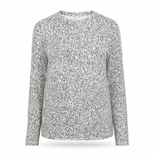 COS Womens White Art Print Long Sleeve Jersey Cotton Top Size 12