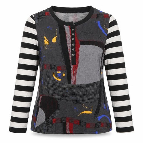 Marc Lauge Women’s Multicoloured 3/4 Sleeve Viscose Blouse M