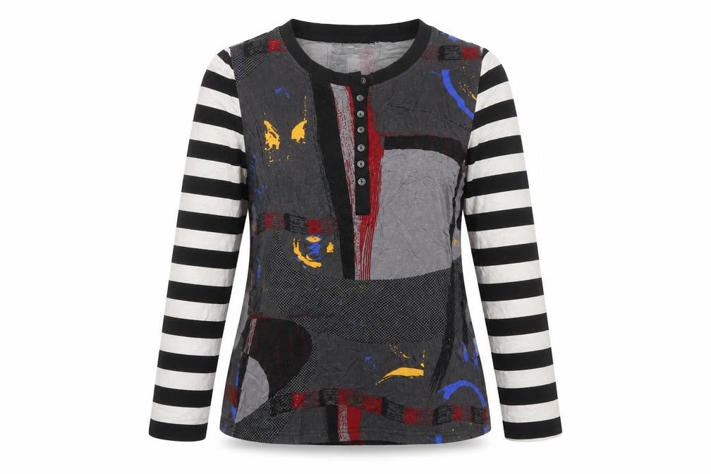 Marc Lauge Women’s Multicoloured 3/4 Sleeve Viscose Blouse M