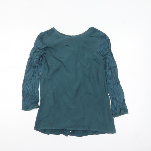Warehouse Women's Green Long Sleeve Button Blouse UK 6