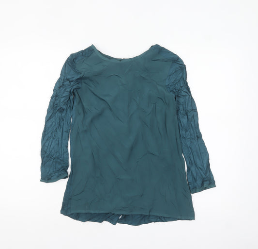 Warehouse Women's Green Long Sleeve Button Blouse UK 6