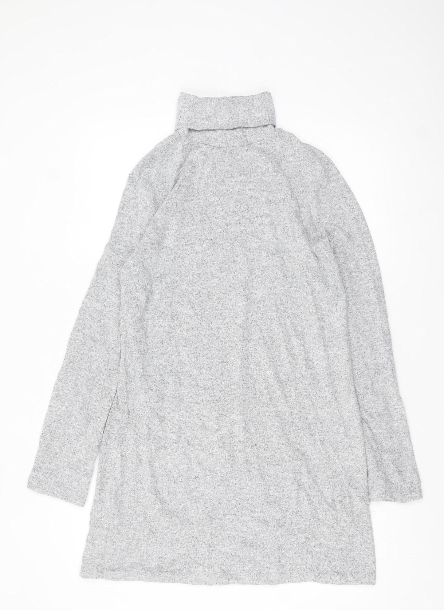 Zara Women Grey Roll Neck Knit Sweater Dress Size S