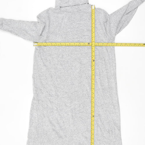 Zara Women Grey Roll Neck Knit Sweater Dress Size S