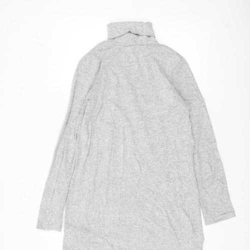 Zara Women Grey Roll Neck Knit Sweater Dress Size S